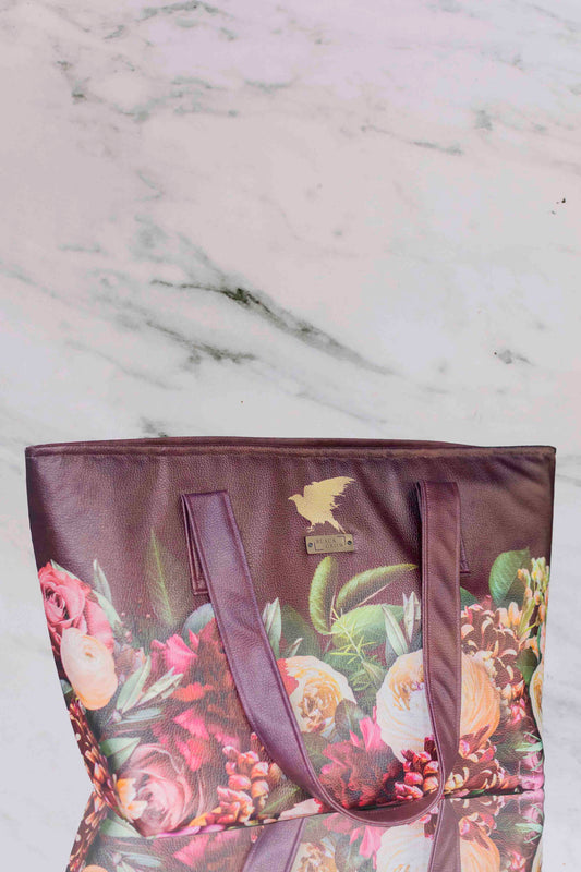 Black Crow Floral Print Cooler Bag - Large