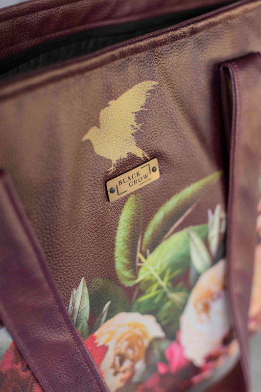 Black Crow Floral Print Cooler Bag - Large